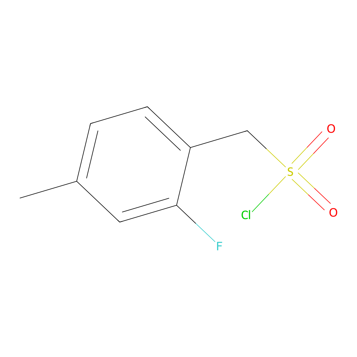 (2-Fluoro-4-methylphenyl)methanesulfonyl chloride molecular structure, CAS 1505607-08-8
