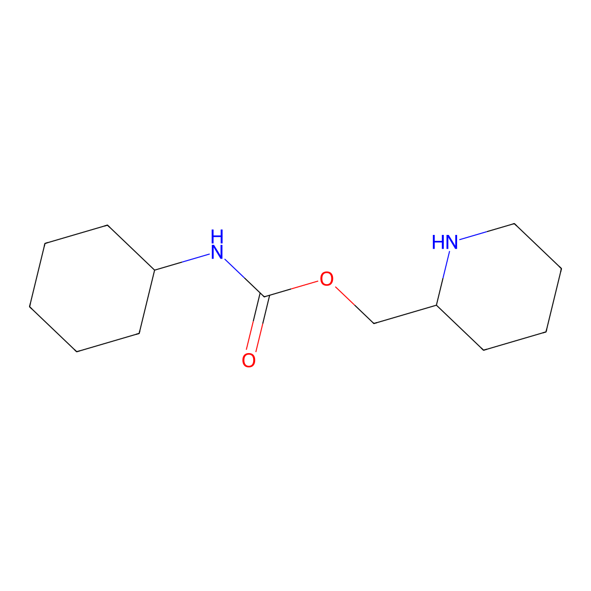 (piperidin-2-yl)methyl N-cyclohexylcarbamate molecular structure, CAS 1505610-27-4