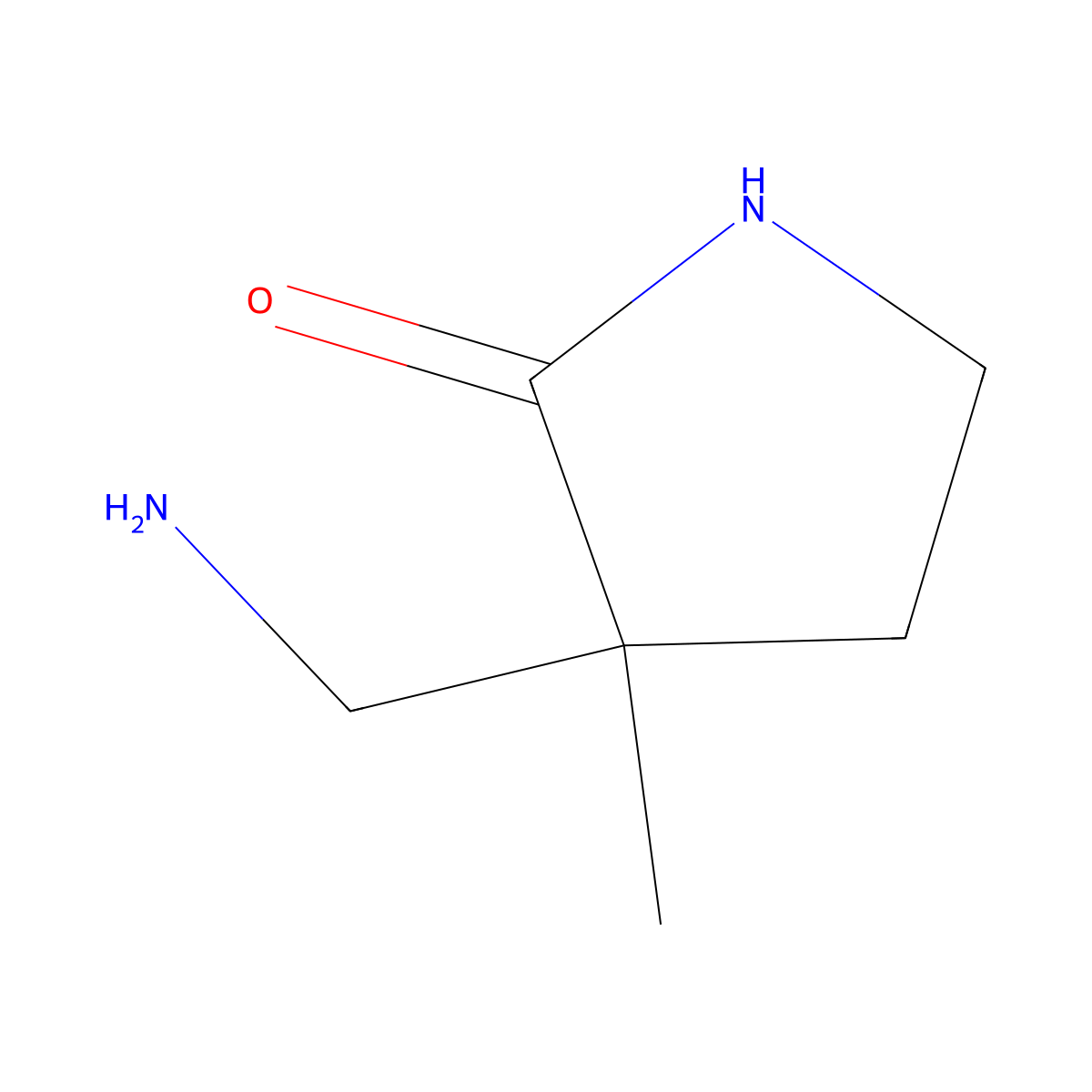 3-(Aminomethyl)-3-methylpyrrolidin-2-one molecular structure, CAS 1505612-05-4