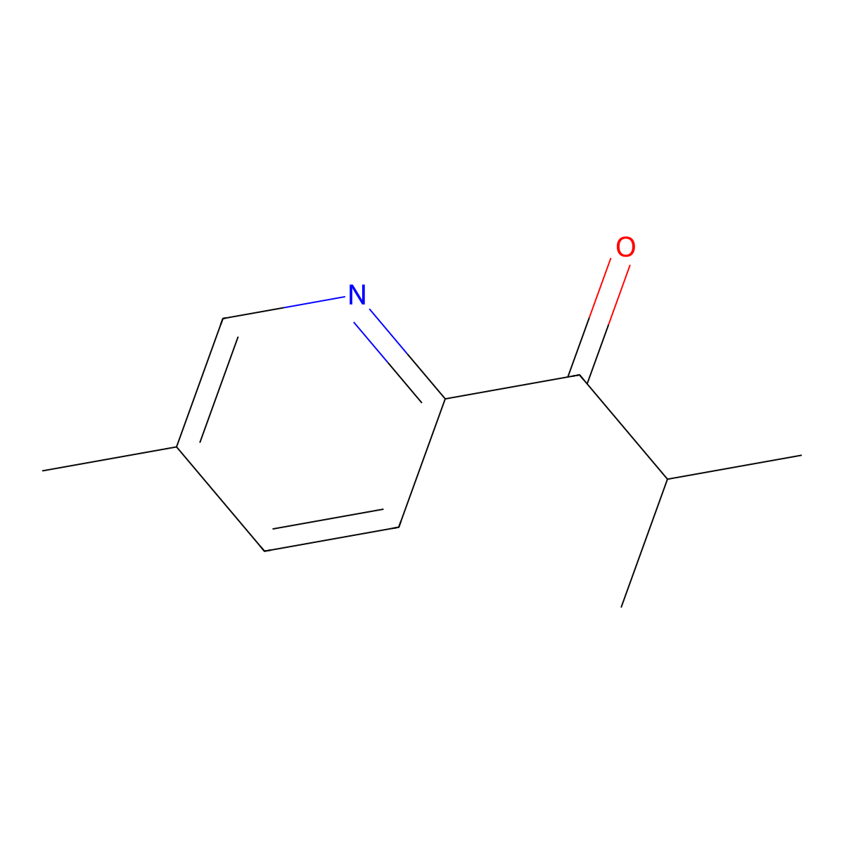 2-Methyl-1-(5-methylpyridin-2-yl)propan-1-one molecular structure, CAS 1505616-95-4