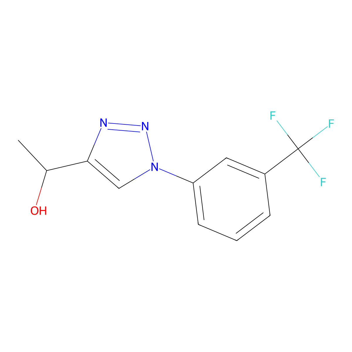 1-(1-(3-(trifluoromethyl)phenyl)-1H-1,2,3-triazol-4-yl)ethanol molecular structure, CAS 1505628-37-4