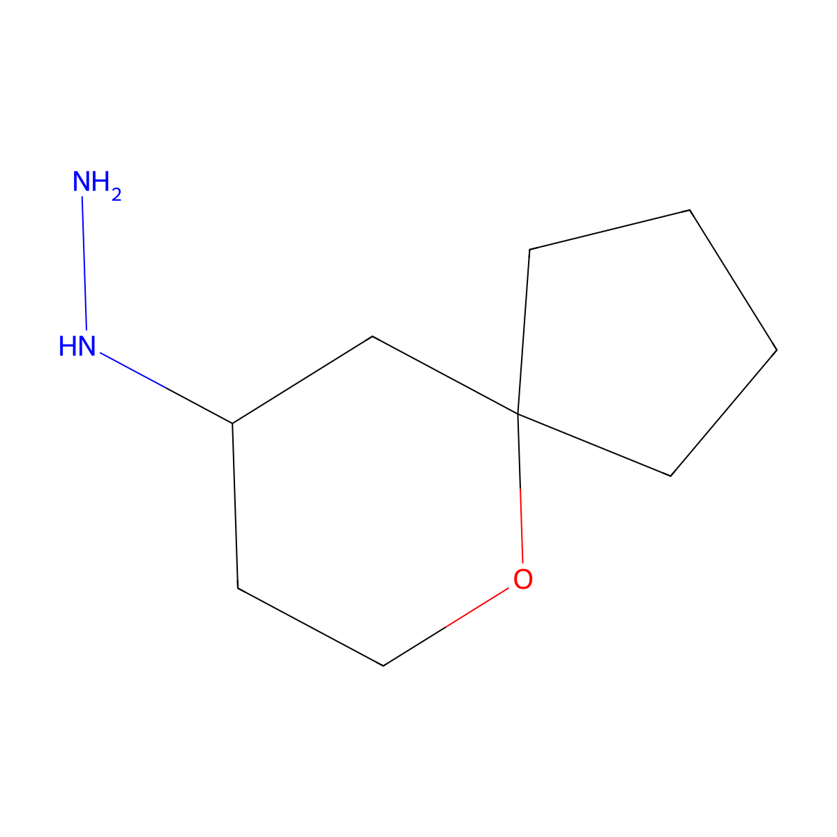 {6-Oxaspiro[4.5]decan-9-yl}hydrazine molecular structure, CAS 1505653-21-3