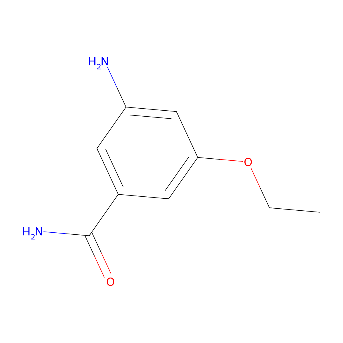3-Amino-5-ethoxybenzamide molecular structure, CAS 1505656-00-7