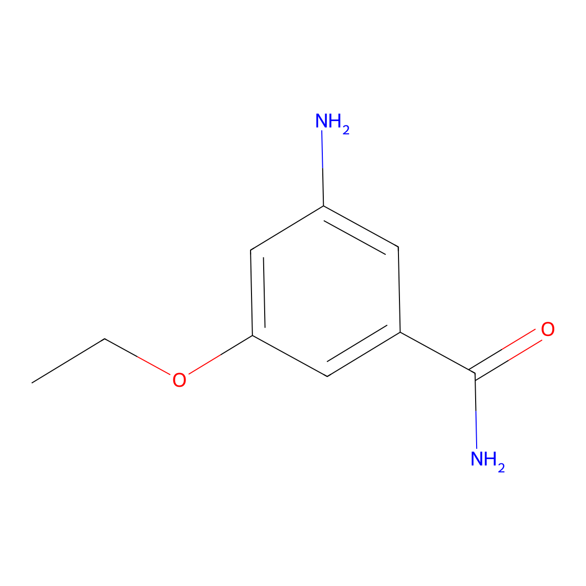 3-Amino-5-ethoxybenzamide molecular structure, CAS 1505656-00-7