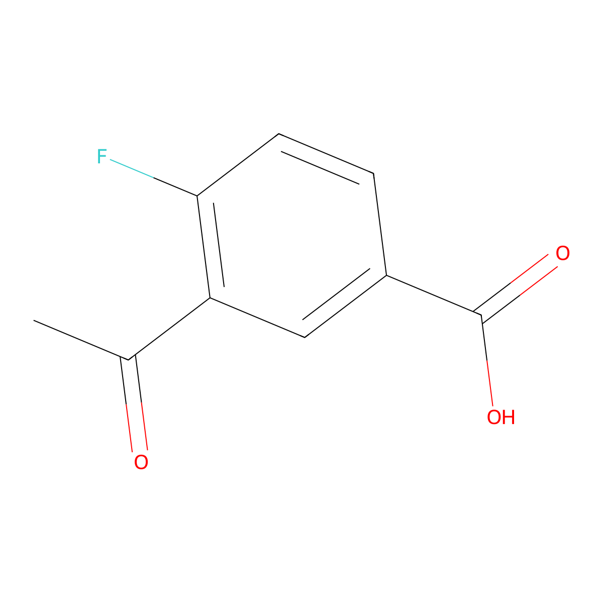 3-Acetyl-4-fluorobenzoic acid molecular structure, CAS 1505662-44-1