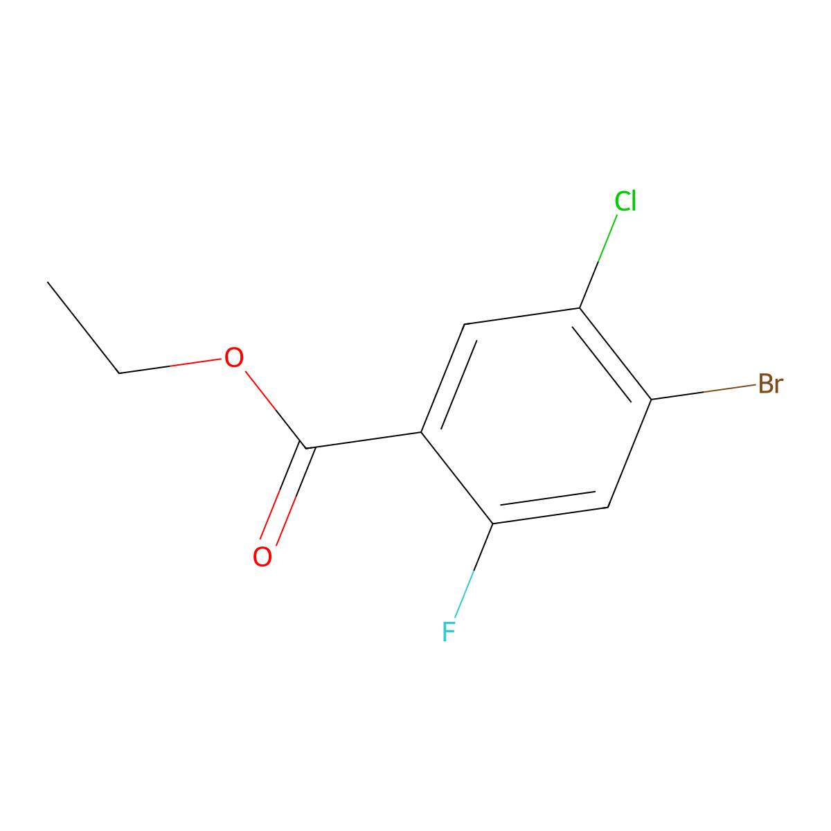 Ethyl 4-bromo-5-chloro-2-fluorobenzoate molecular structure, CAS 1505665-00-8