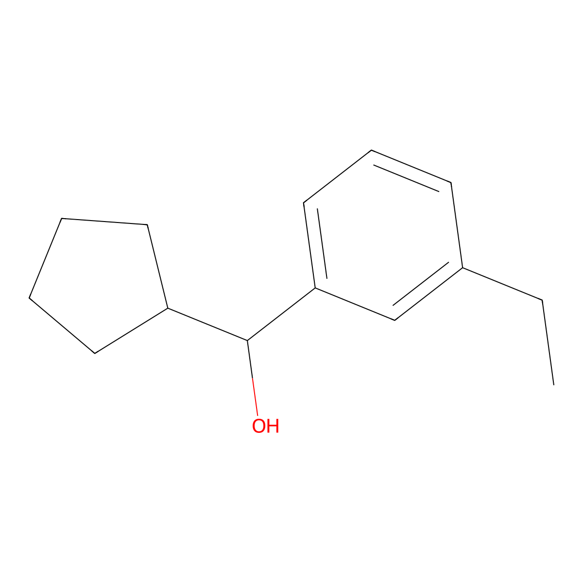 alpha-Cyclopentyl-3-ethylbenZenemethanol molecular structure, CAS 1505673-46-0