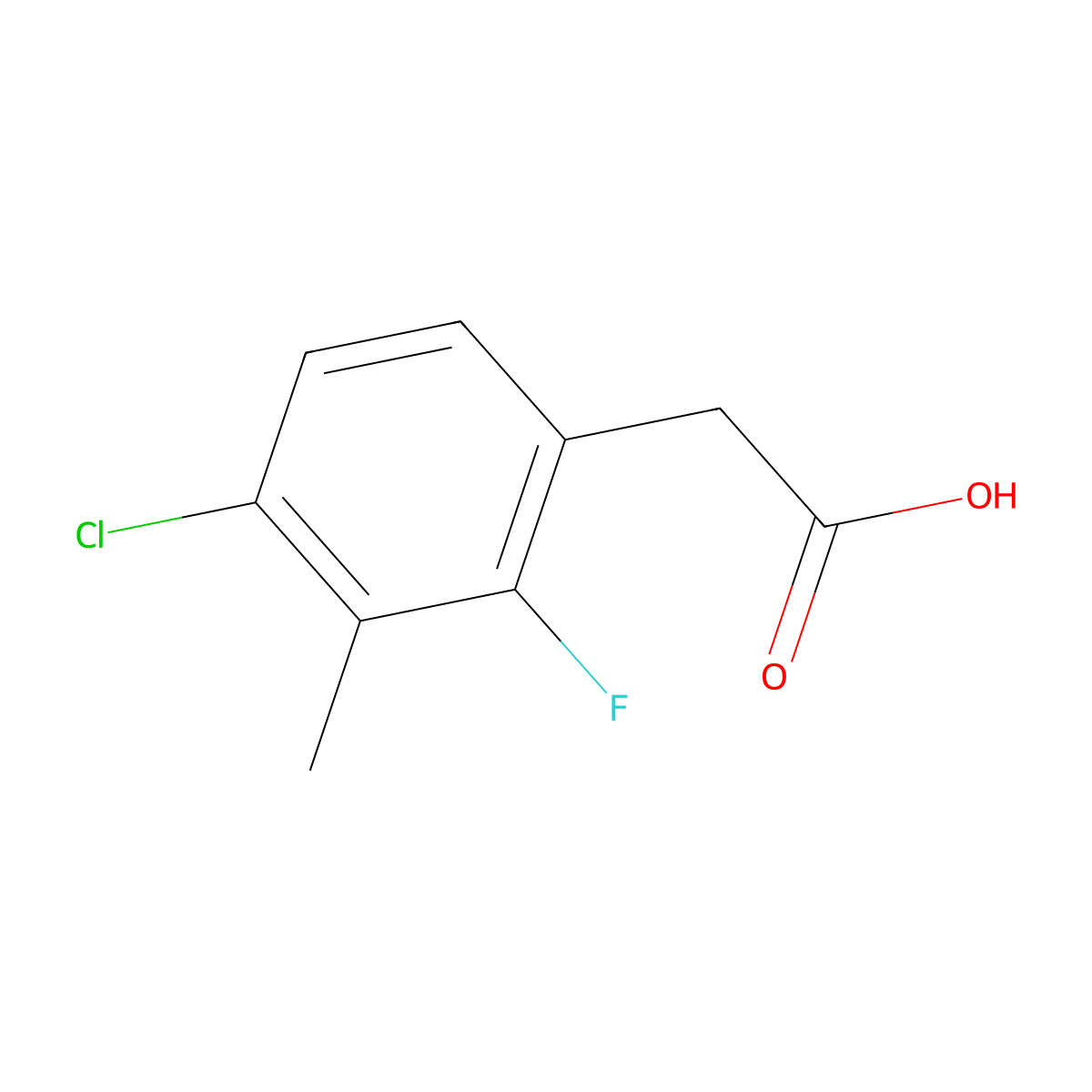 2-(4-Chloro-2-fluoro-3-methylphenyl)acetic acid molecular structure, CAS 1505674-09-8