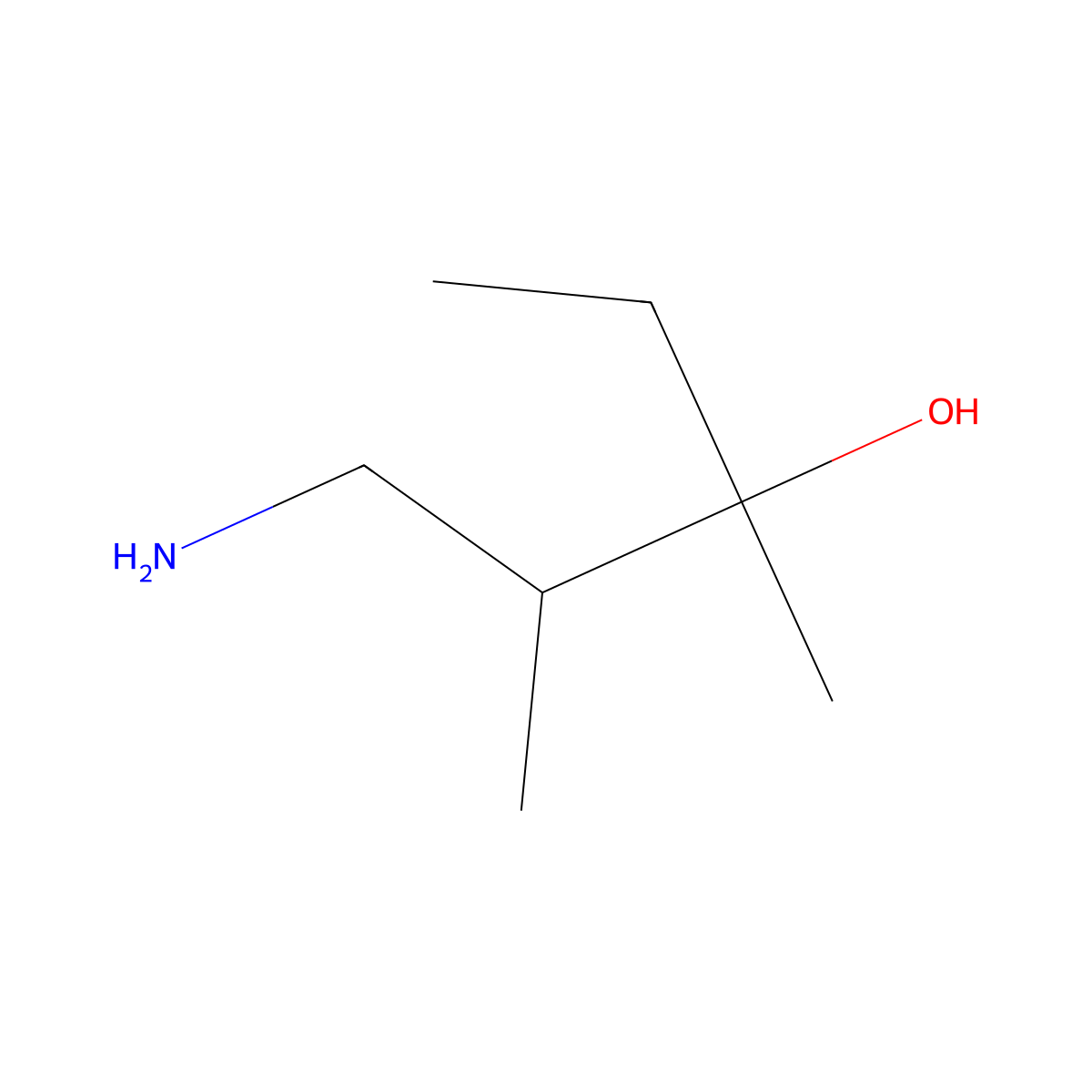 1-Amino-2,3-dimethylpentan-3-ol molecular structure, CAS 1505677-42-8