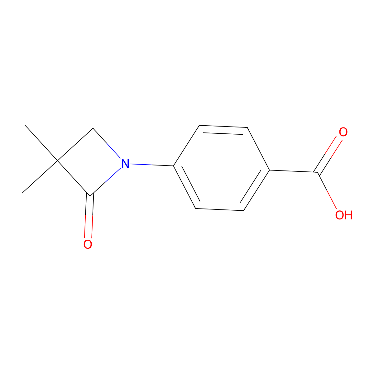 4-(3,3-Dimethyl-2-oxoazetidin-1-yl)benzoic acid molecular structure, CAS 150568-15-3