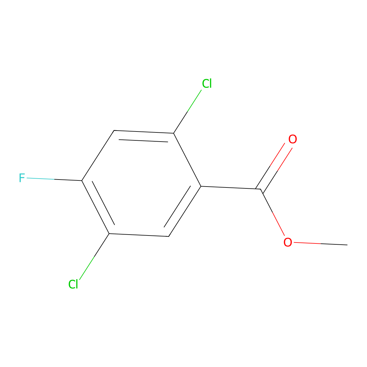 Methyl 2,5-dichloro-4-fluorobenzoate molecular structure, CAS 1505682-84-7
