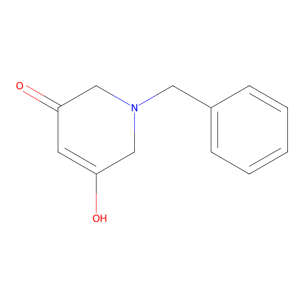 1-Benzyl-5-hydroxy-1,6-dihydropyridin-3(2H)-one molecular structure, CAS 15057-43-9