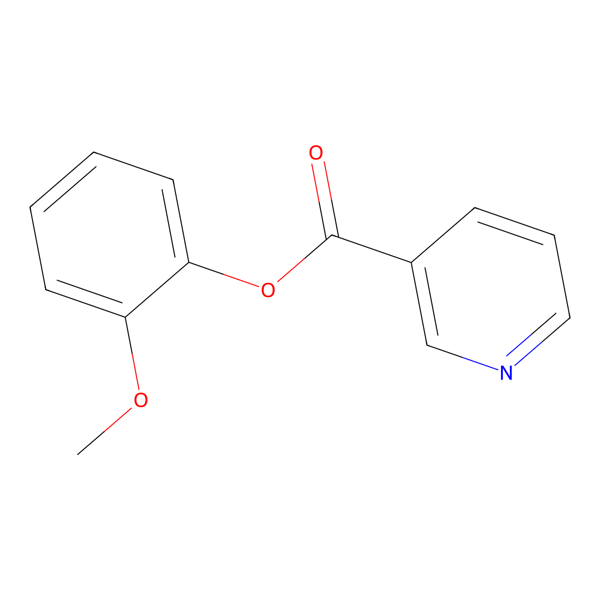 Guaiacol nicotinate molecular structure, CAS 15057-98-4