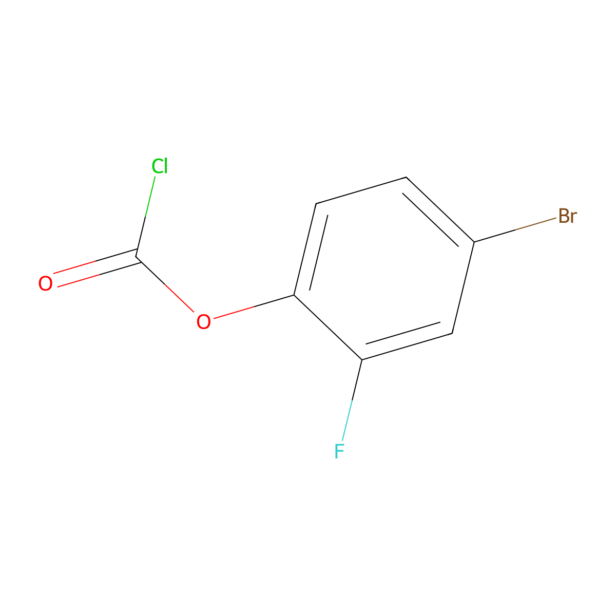 4-Bromo-2-fluorophenyl carbonochloridate molecular structure, CAS 1505703-48-9
