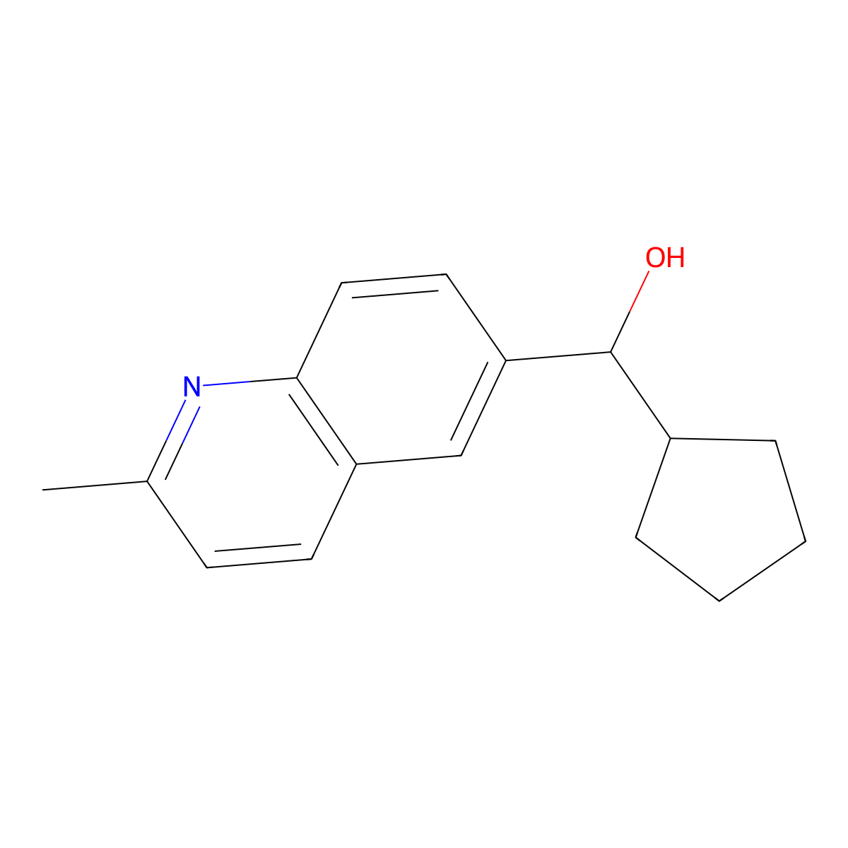 alpha-Cyclopentyl-2-methyl-6-quinolinemethanol molecular structure, CAS 1505706-00-2