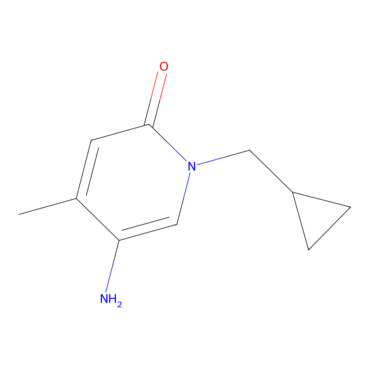 5-Amino-1-(cyclopropylmethyl)-4-methyl-1,2-dihydropyridin-2-one molecular structure, CAS 1505707-54-9