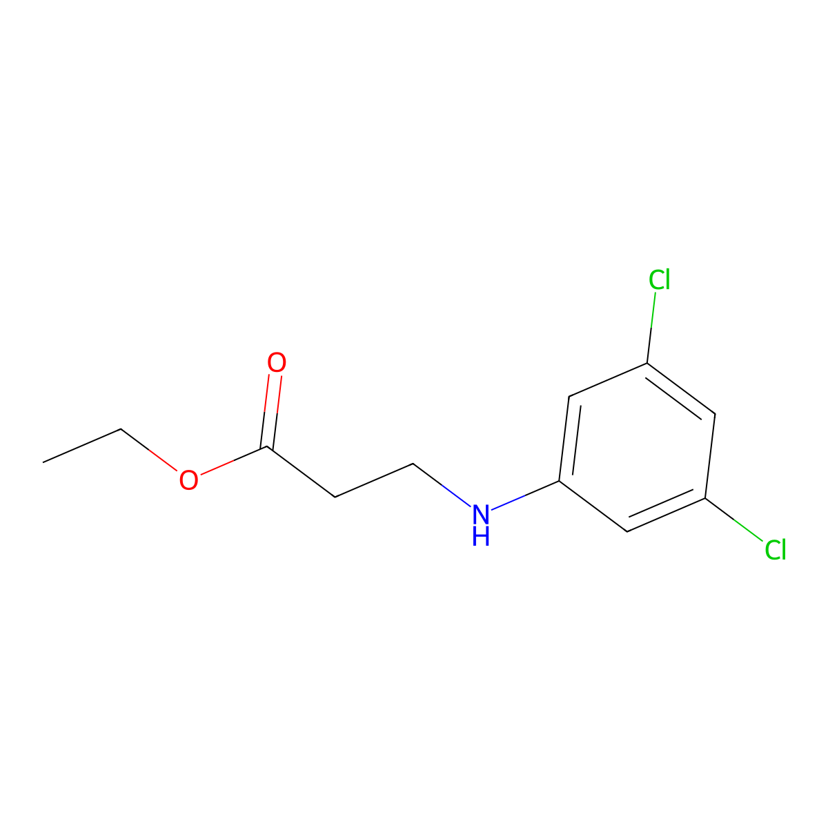 Ethyl 3-[(3,5-dichlorophenyl)amino]propanoate molecular structure, CAS 150571-04-3