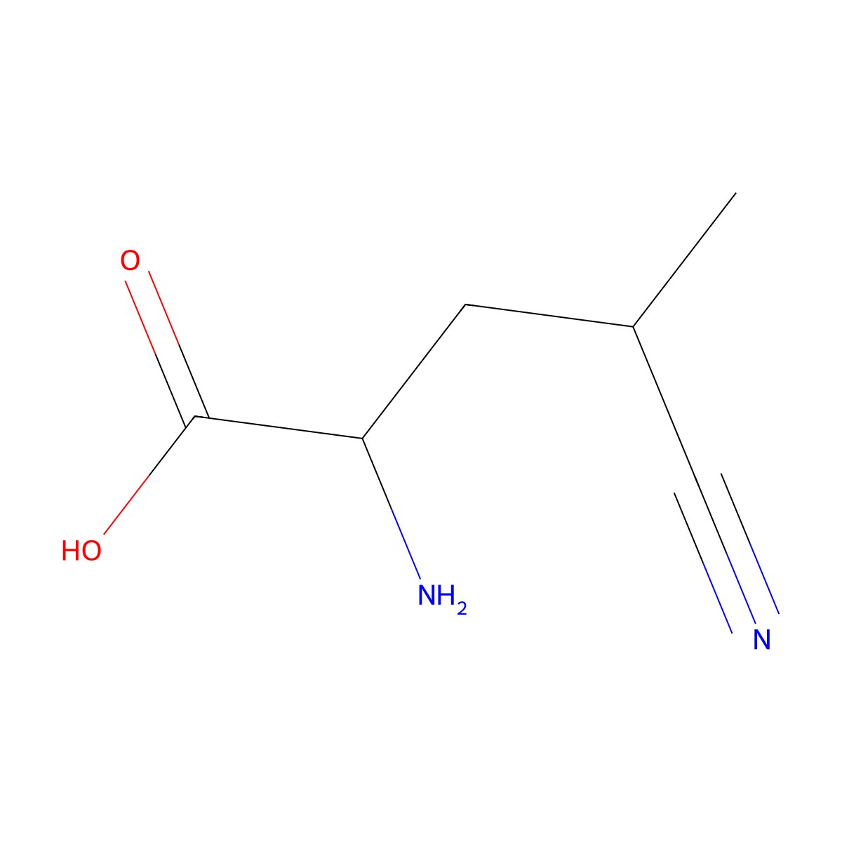 2-Amino-4-cyano-4-methylbutanoic acid molecular structure, CAS 150571-06-5