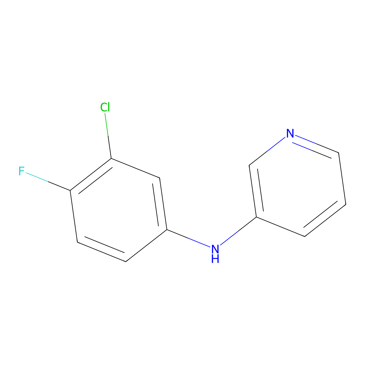 N-(3-Chloro-4-fluorophenyl)pyridin-3-amine molecular structure, CAS 1505711-55-6