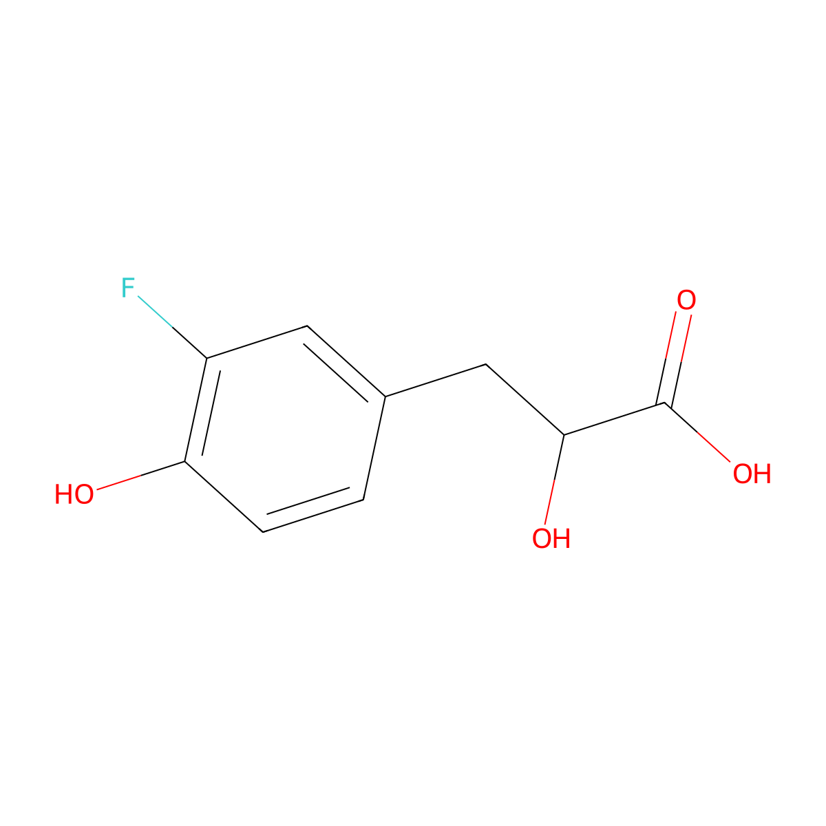 3-(3-Fluoro-4-hydroxyphenyl)-2-hydroxypropanoic acid molecular structure, CAS 1505715-93-4