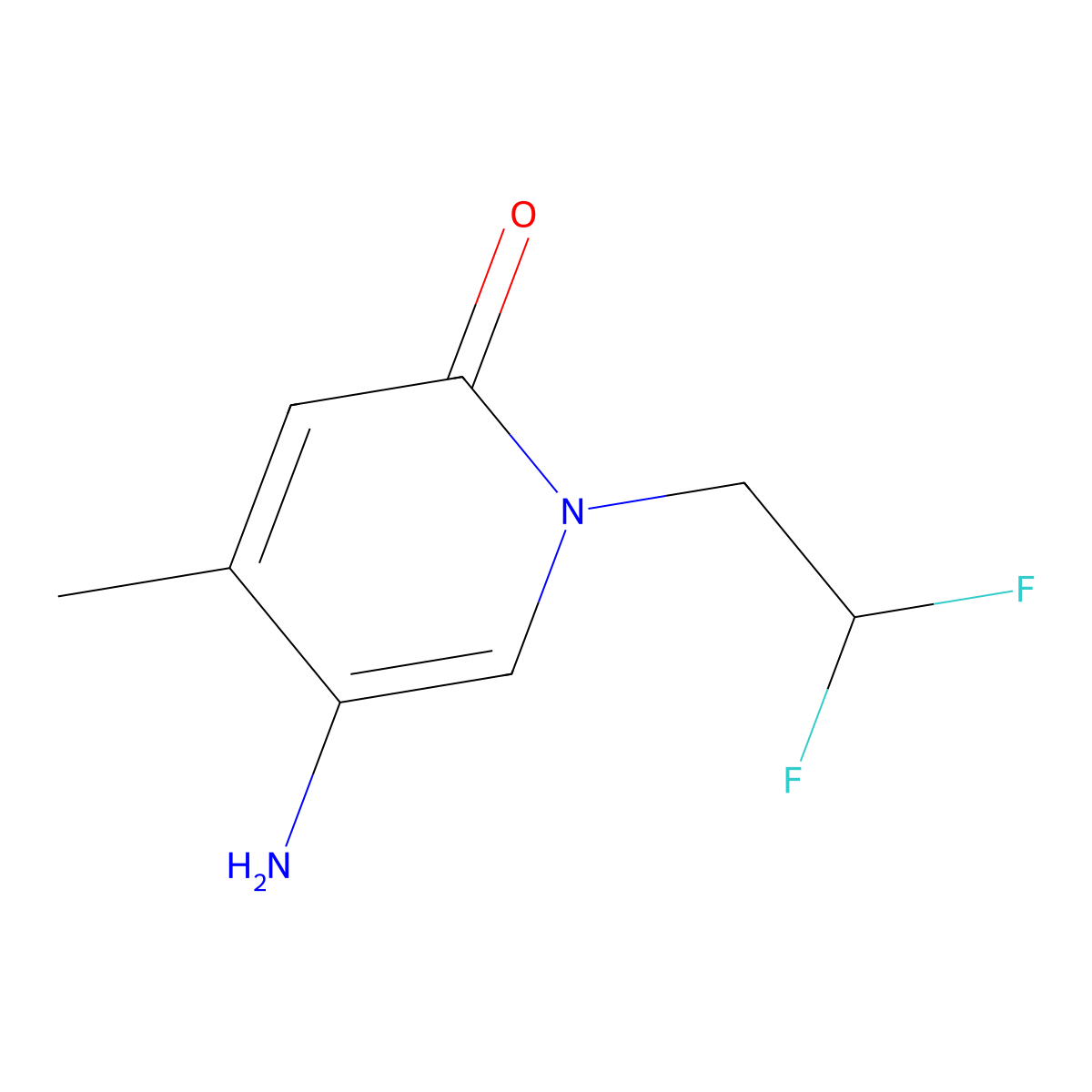 5-Amino-1-(2,2-difluoroethyl)-4-methyl-1,2-dihydropyridin-2-one molecular structure, CAS 1505728-31-3