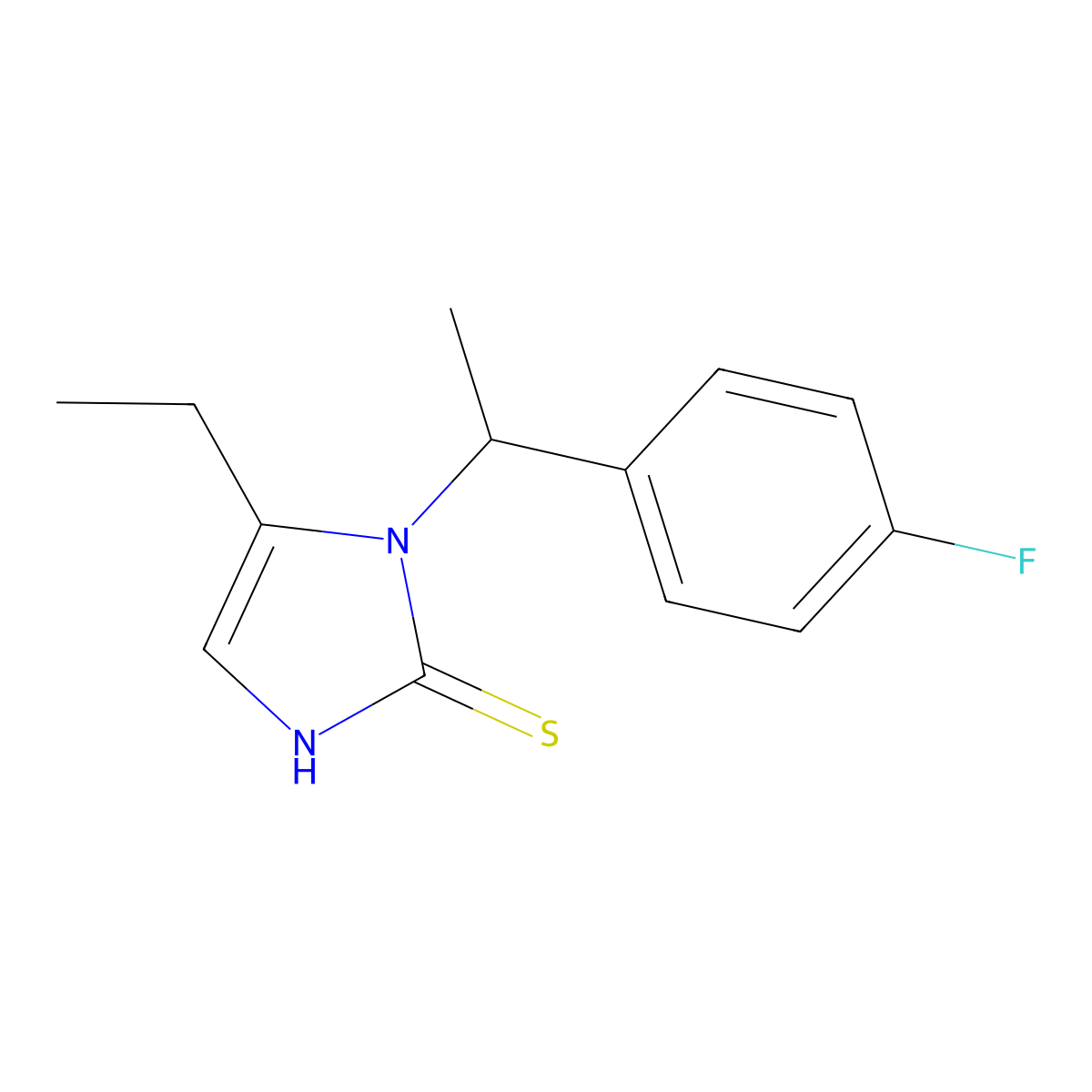 5-ethyl-1-[1-(4-fluorophenyl)ethyl]-1H-imidazole-2-thiol molecular structure, CAS 1505736-18-4