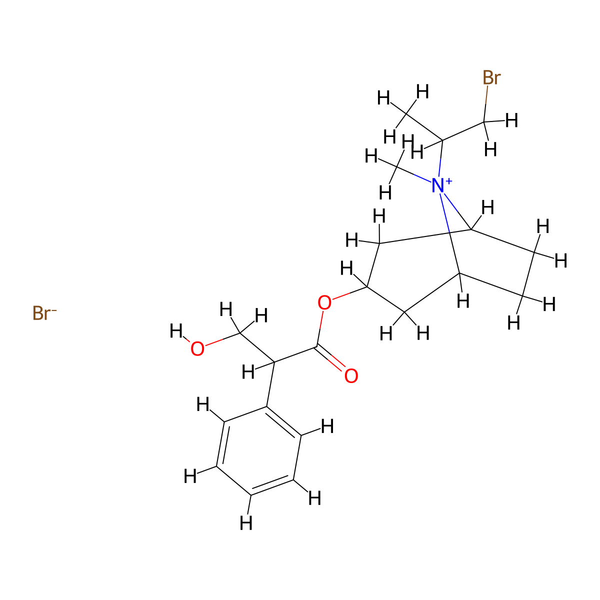 [8-(1-Bromopropan-2-yl)-8-methyl-8-azoniabicyclo[3.2.1]octan-3-yl] 3-hydroxy-2-phenylpropanoate;bromide molecular structure, CAS 150575-66-9