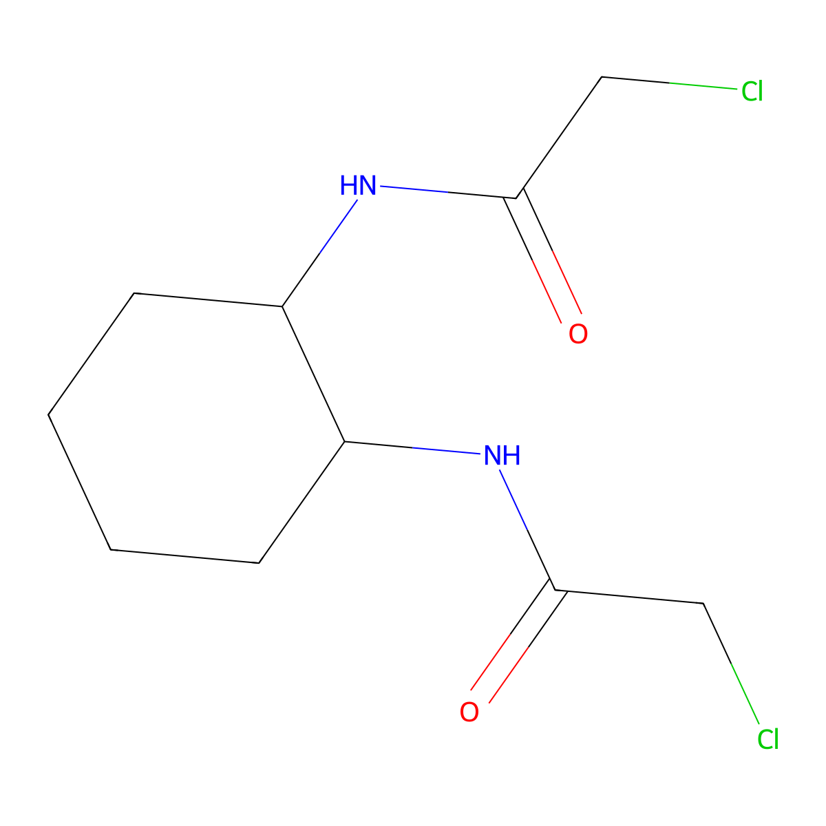 (+/-)-trans-1,2-Bis(chloroacetamido)cyclohexane molecular structure, CAS 150576-46-8