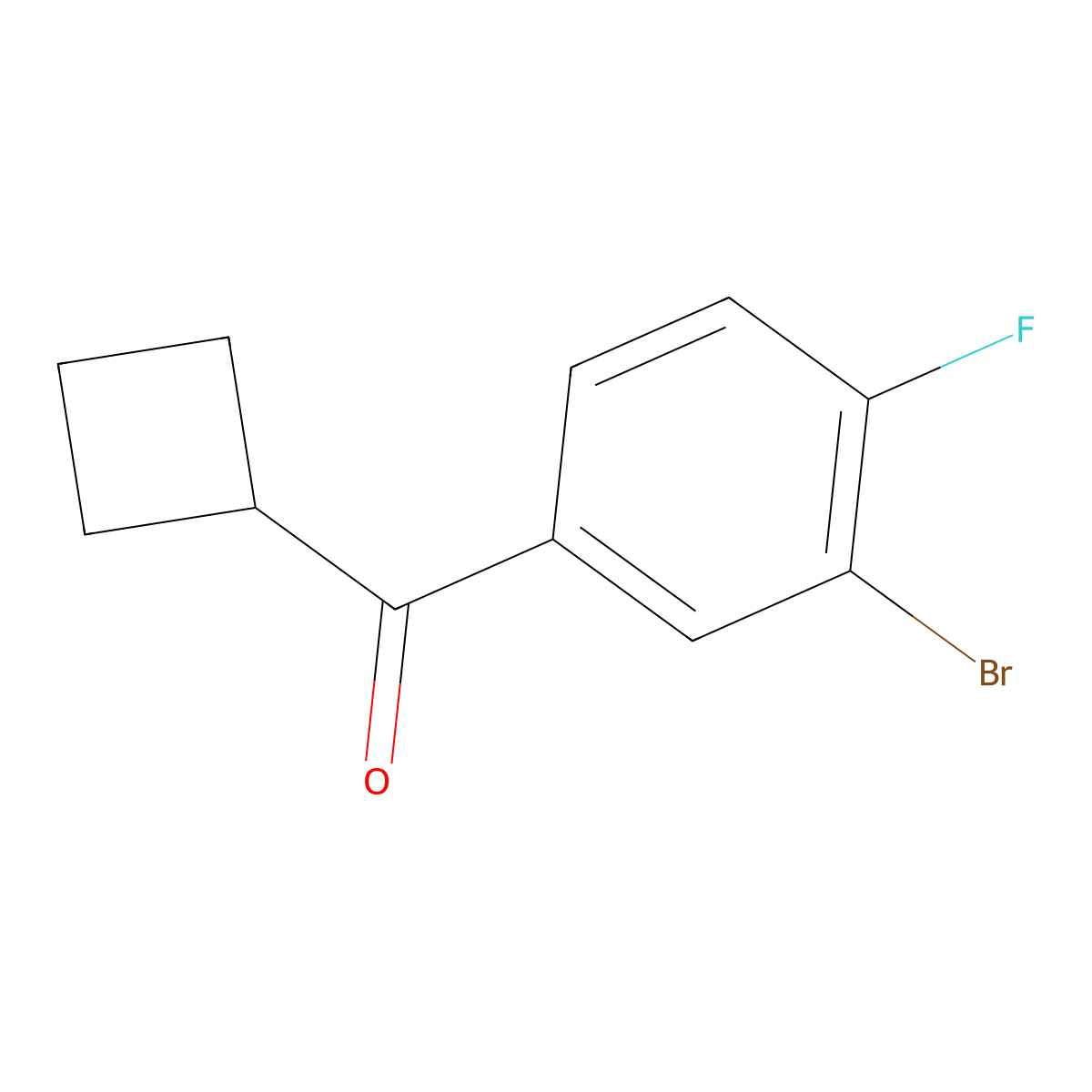 (3-Bromo-4-fluorophenyl)(cyclobutyl)methanone molecular structure, CAS 1505773-43-2