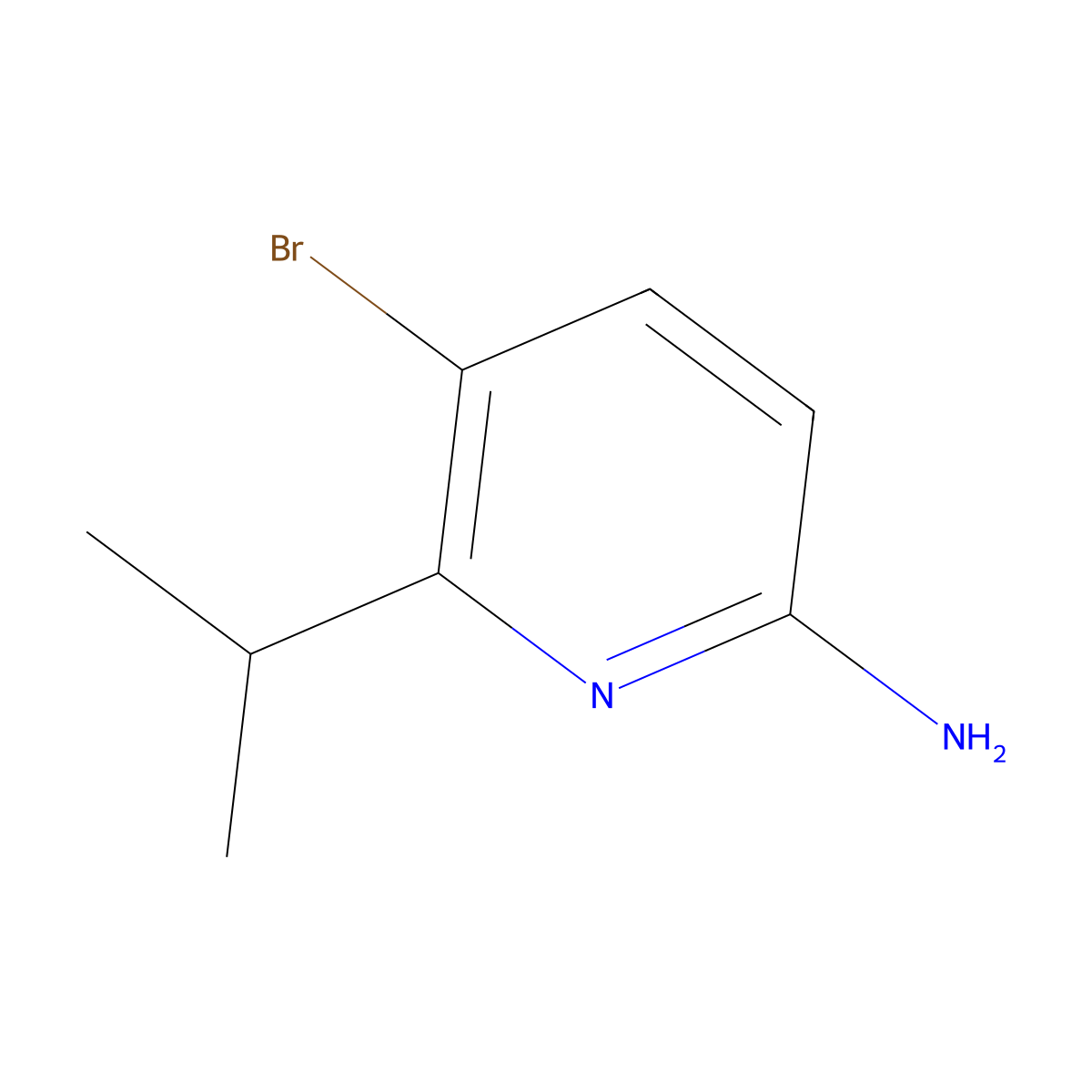 5-Bromo-6-isopropylpyridin-2-amine molecular structure, CAS 1505779-13-4