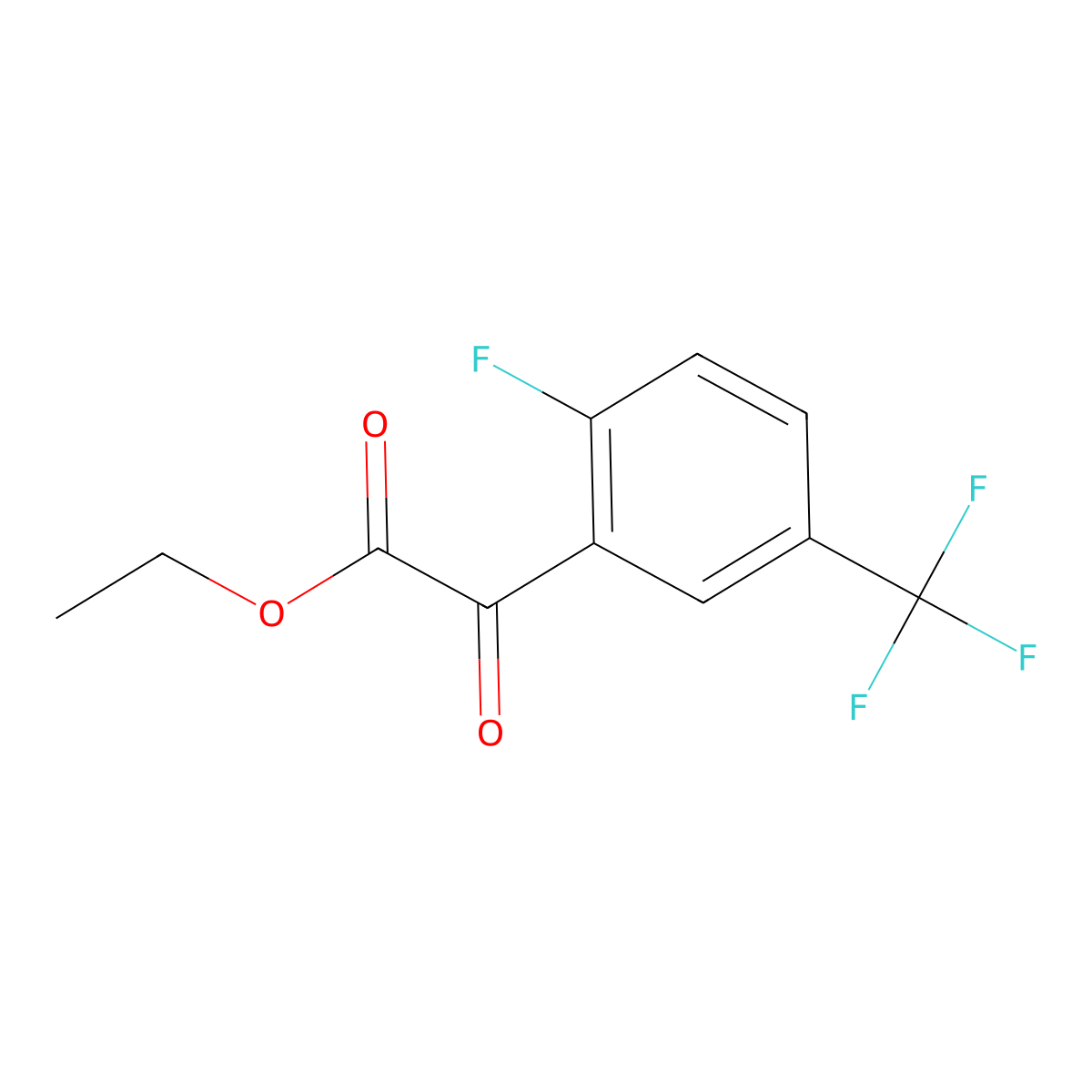 Ethyl 2-[2-fluoro-5-(trifluoromethyl)phenyl]-2-oxoacetate molecular structure, CAS 1505792-20-0