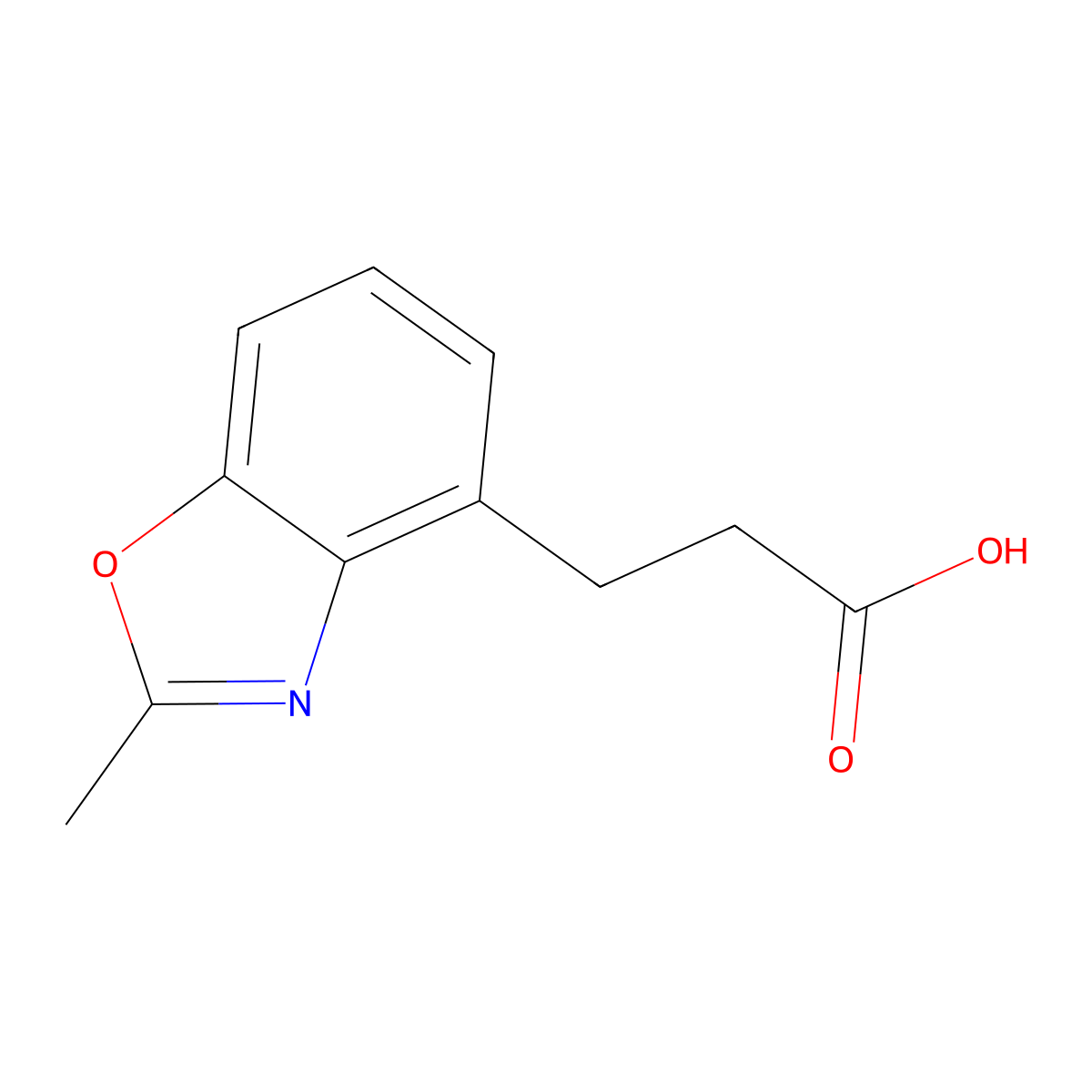 3-(2-Methyl-1,3-benzoxazol-4-yl)propanoic acid molecular structure, CAS 1505799-89-2