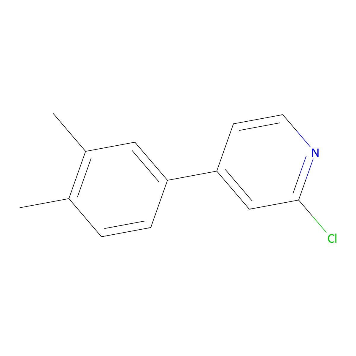 2-Chloro-4-(3,4-dimethylphenyl)pyridine molecular structure, CAS 1505800-28-1