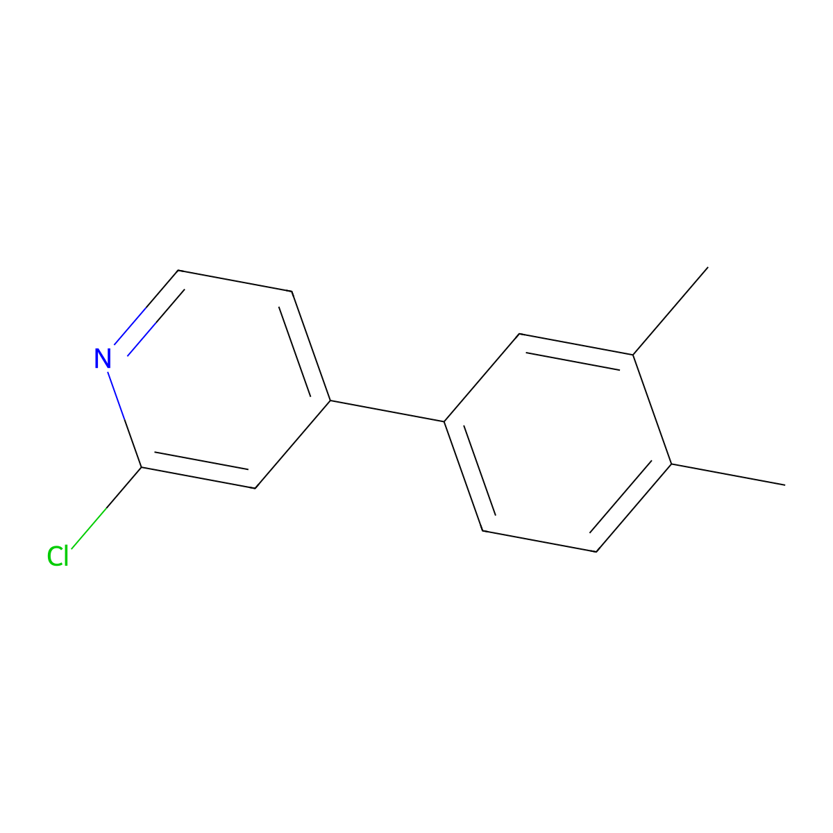 2-Chloro-4-(3,4-dimethylphenyl)pyridine molecular structure, CAS 1505800-28-1