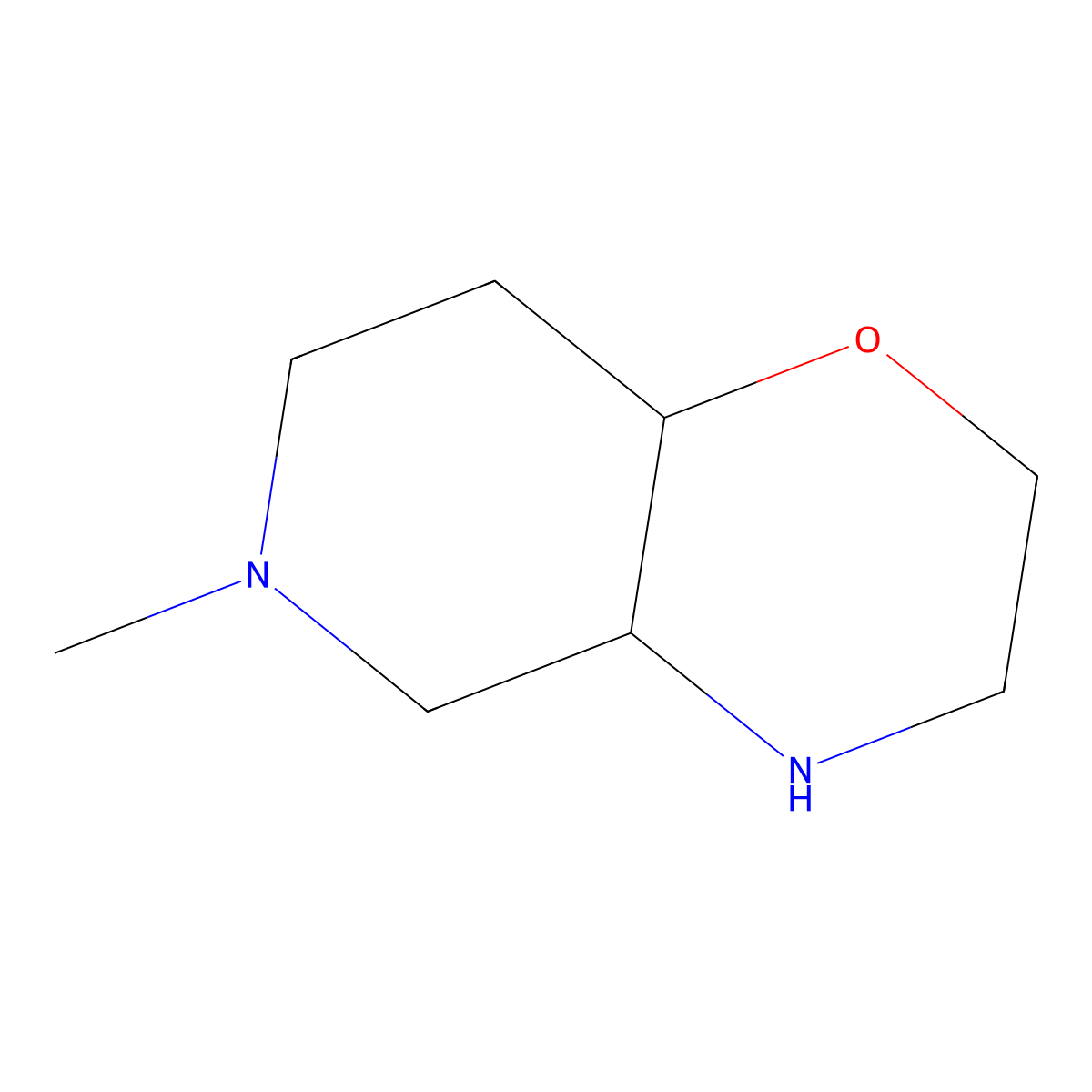 6-methyl-octahydro-2H-pyrido[4,3-b]morpholine molecular structure, CAS 1505803-80-4