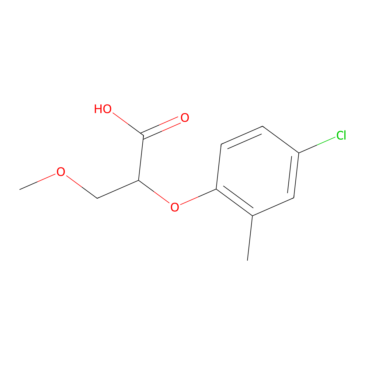 2-(4-Chloro-2-methylphenoxy)-3-methoxypropanoic acid molecular structure, CAS 1505803-98-4
