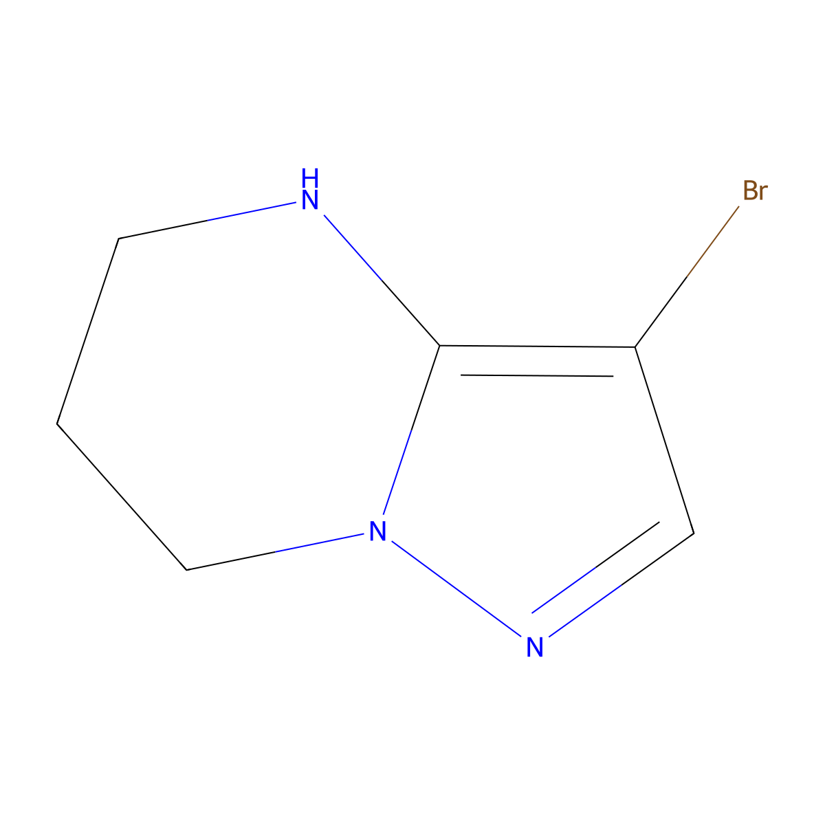 3-bromo-4H,5H,6H,7H-pyrazolo(1,5-a)pyrimidine molecular structure, CAS 1505818-73-4