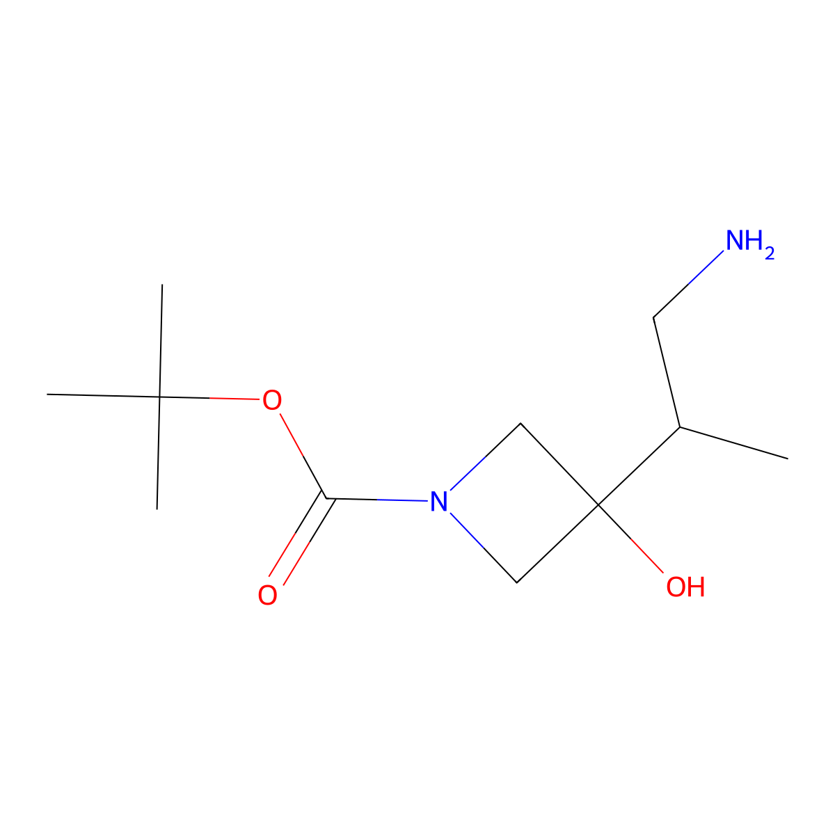 Tert-butyl 3-(1-aminopropan-2-YL)-3-hydroxyazetidine-1-carboxylate molecular structure, CAS 1505822-68-3