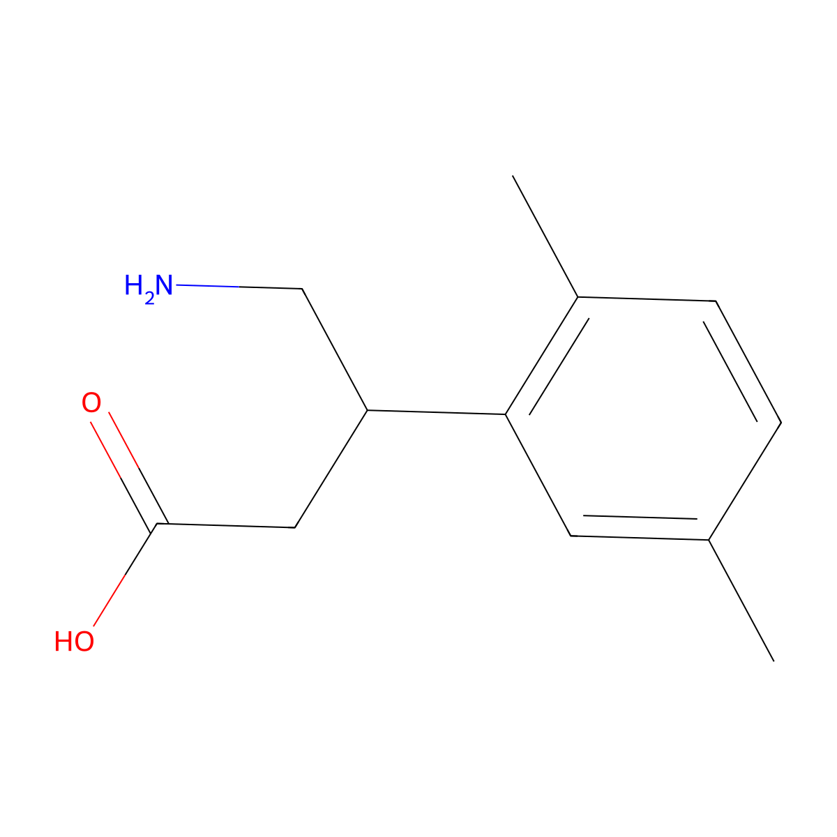 4-Amino-3-(2,5-dimethylphenyl)butanoic acid molecular structure, CAS 1505824-72-5