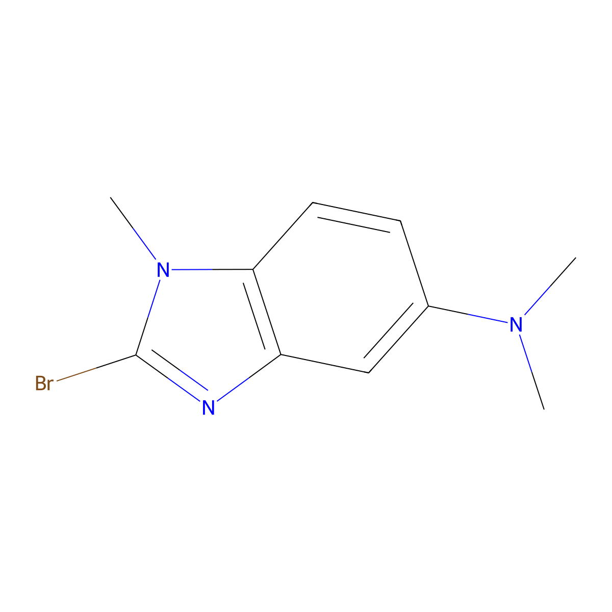 2-bromo-N,N,1-trimethylbenzimidazol-5-amine molecular structure, CAS 1505829-76-4