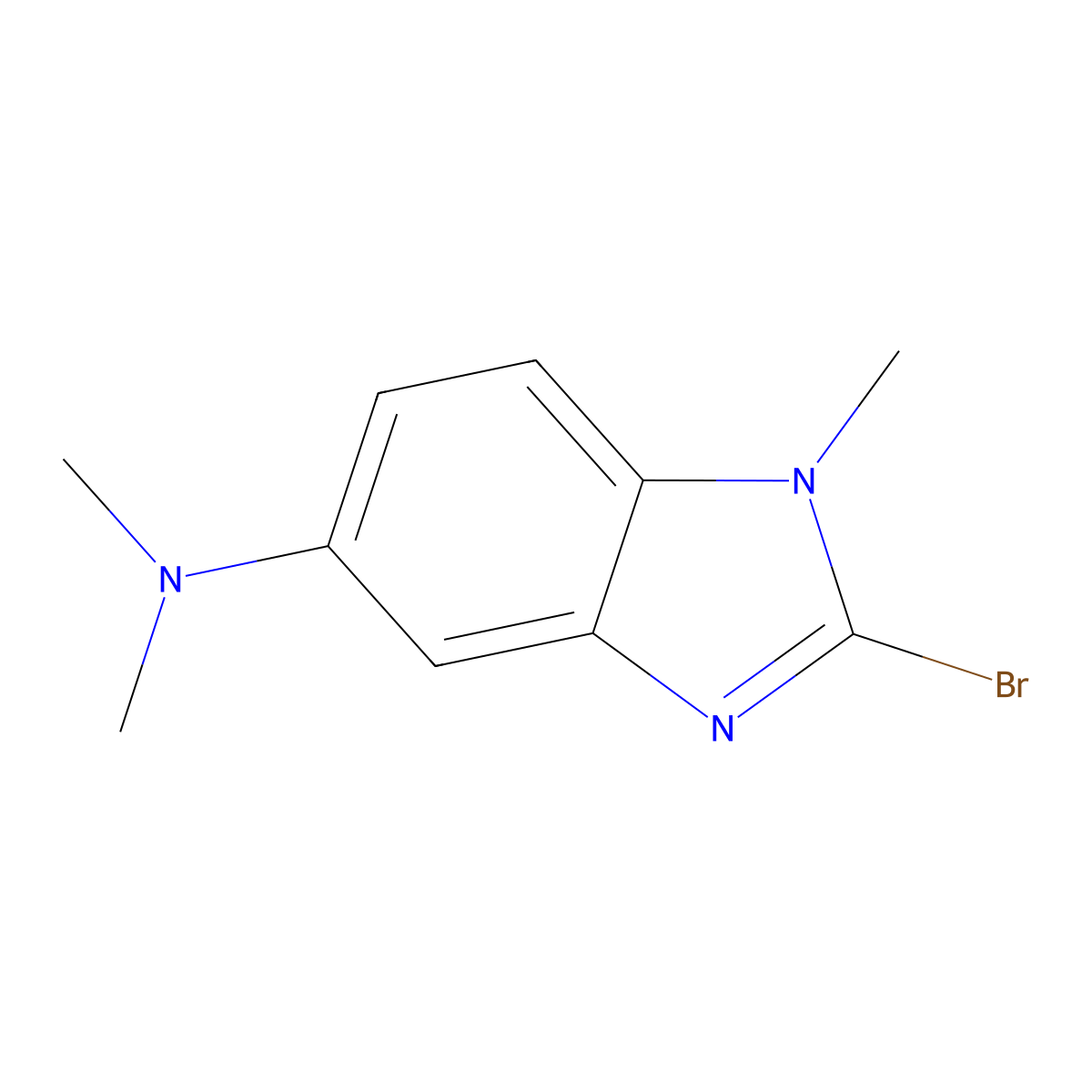 2-bromo-N,N,1-trimethylbenzimidazol-5-amine molecular structure, CAS 1505829-76-4