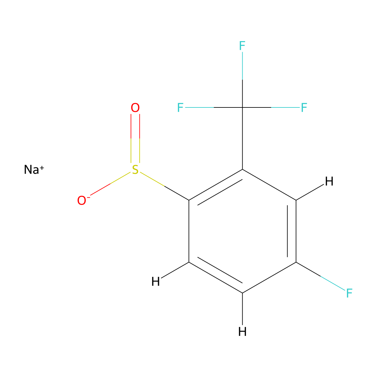 Sodium 4-fluoro-2-(trifluoromethyl)benzene-1-sulfinate molecular structure, CAS 1505841-66-6