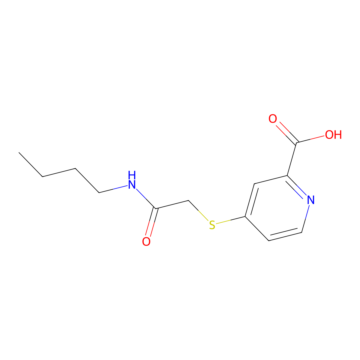 4-([(Butylcarbamoyl)methyl]sulfanyl)pyridine-2-carboxylic acid molecular structure, CAS 1505846-08-1