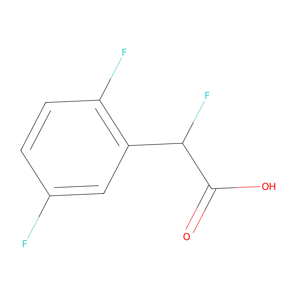 2-(2,5-Difluorophenyl)-2-fluoroacetic acid molecular structure, CAS 1505851-88-6