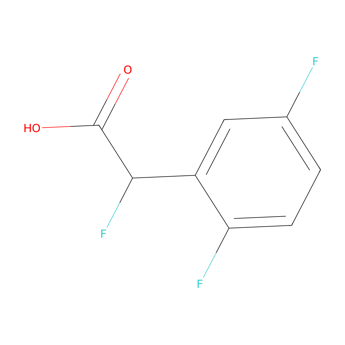 2-(2,5-Difluorophenyl)-2-fluoroacetic acid molecular structure, CAS 1505851-88-6