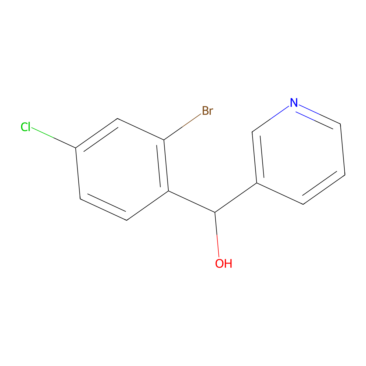 alpha-(2-Bromo-4-chlorophenyl)-3-pyridinemethanol molecular structure, CAS 1505854-38-5