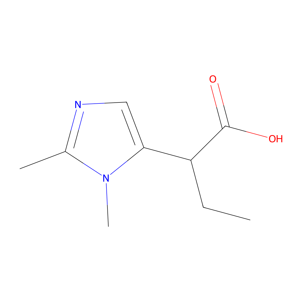 2-(1,2-Dimethyl-1H-imidazol-5-yl)butanoic acid molecular structure, CAS 1505854-95-4