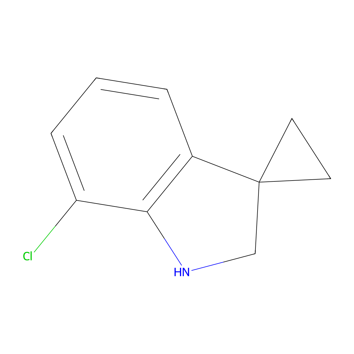7'-Chlorospiro[cyclopropane-1,3'-indoline] molecular structure, CAS 1505857-33-9