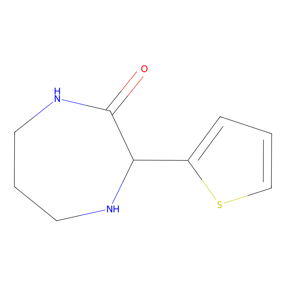 3-(Thiophen-2-yl)-1,4-diazepan-2-one molecular structure, CAS 1505859-12-0