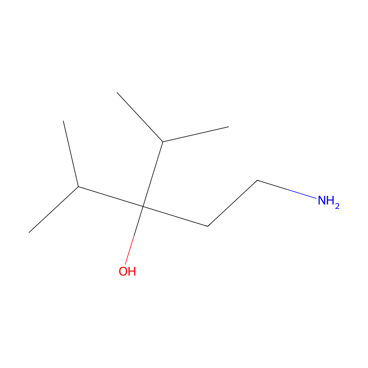 1-Amino-4-methyl-3-(propan-2-yl)pentan-3-ol molecular structure, CAS 1505869-19-1